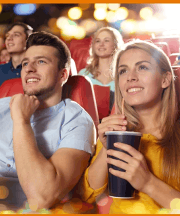 Cinema audience enjoying a movie reference photograph